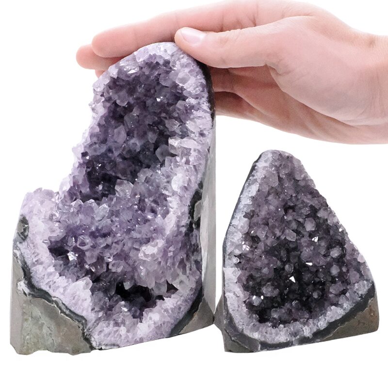 2.8kg Amethyst Polished Crystal Geode Specimen Set 2 Pieces P2215 4 Amethyst Polished Crystal Geode Specimen Set 2 Pieces P2215 | Crystal Factory