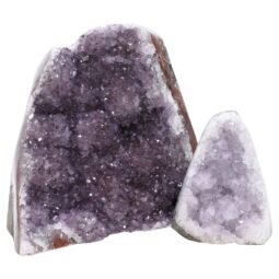 Amethyst Polished Crystal Geode Specimen Set 2 Pieces P2216 | Crystal Factory