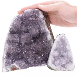 Amethyst Polished Crystal Geode Specimen Set 2 Pieces P2216 | Crystal Factory