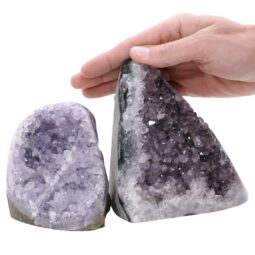 Amethyst Polished Crystal Geode Specimen Set 2 Pieces P2217 | Crystal Factory