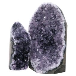 Amethyst Polished Crystal Geode Specimen Set 2 Pieces P2218 | Crystal Factory