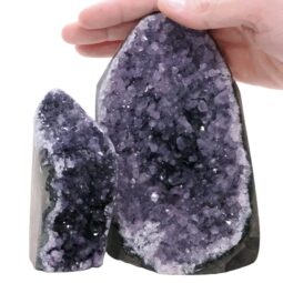 Amethyst Polished Crystal Geode Specimen Set 2 Pieces P2218 | Crystal Factory