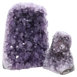Amethyst Polished Crystal Geode Specimen Set 2 Pieces P2219 | Crystal Factory