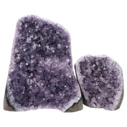 Amethyst Polished Crystal Geode Specimen Set 2 Pieces P2220 | Crystal Factory