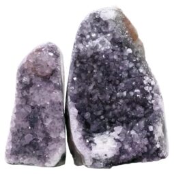 Amethyst Polished Crystal Geode Specimen Set 2 Pieces P2221 | Crystal Factory