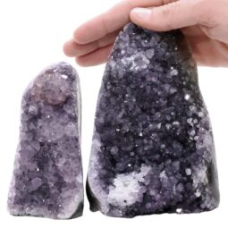 Amethyst Polished Crystal Geode Specimen Set 2 Pieces P2221 | Crystal Factory