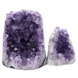 Amethyst Polished Crystal Geode Specimen Set 2 Pieces P2222 | Crystal Factory