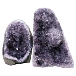 Amethyst Polished Crystal Geode Specimen Set 2 Pieces P2223 | Crystal Factory