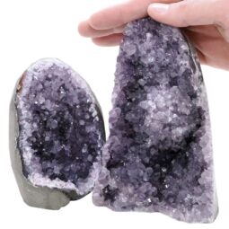 Amethyst Polished Crystal Geode Specimen Set 2 Pieces P2223 | Crystal Factory