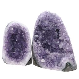 Amethyst Polished Crystal Geode Specimen Set 2 Pieces P2224 | Crystal Factory