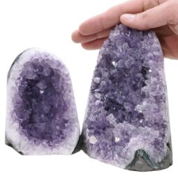 Amethyst Polished Crystal Geode Specimen Set 2 Pieces P2224 | Crystal Factory