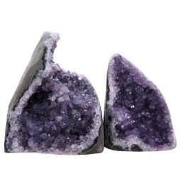 Amethyst Polished Crystal Geode Specimen Set 2 Pieces P2226 | Crystal Factory