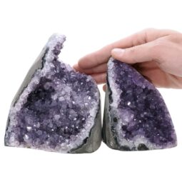 Amethyst Polished Crystal Geode Specimen Set 2 Pieces P2226 | Crystal Factory