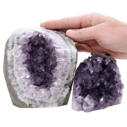 Amethyst Polished Crystal Geode Specimen Set 2 Pieces P2227 | Crystal Factory