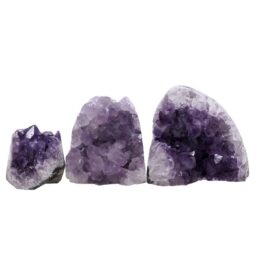 Amethyst Polished Crystal Geode Specimen Set 3 Pieces P2230 | Crystal Factory