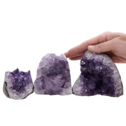 Amethyst Polished Crystal Geode Specimen Set 3 Pieces P2230 | Crystal Factory