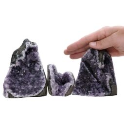 Amethyst Polished Crystal Geode Specimen Set 3 Pieces P2231 | Crystal Factory