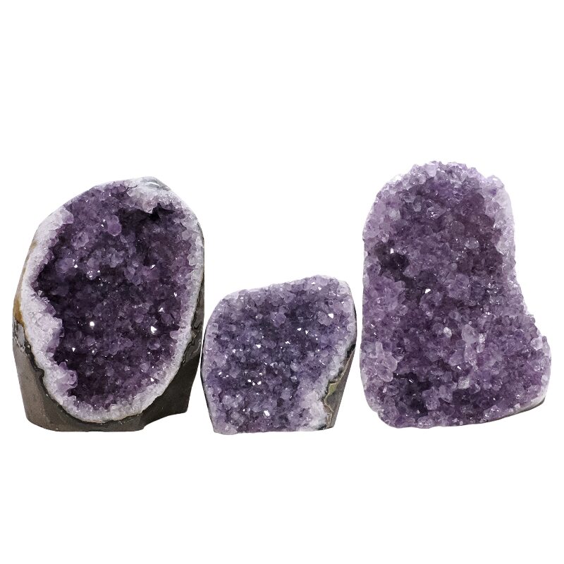2.4kg Amethyst Polished Crystal Geode Specimen Set 3 Pieces P2233 3 Amethyst Polished Crystal Geode Specimen Set 3 Pieces P2233 | Crystal Factory