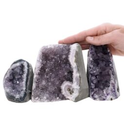 Amethyst Polished Crystal Geode Specimen Set 3 Pieces P2234 | Crystal Factory