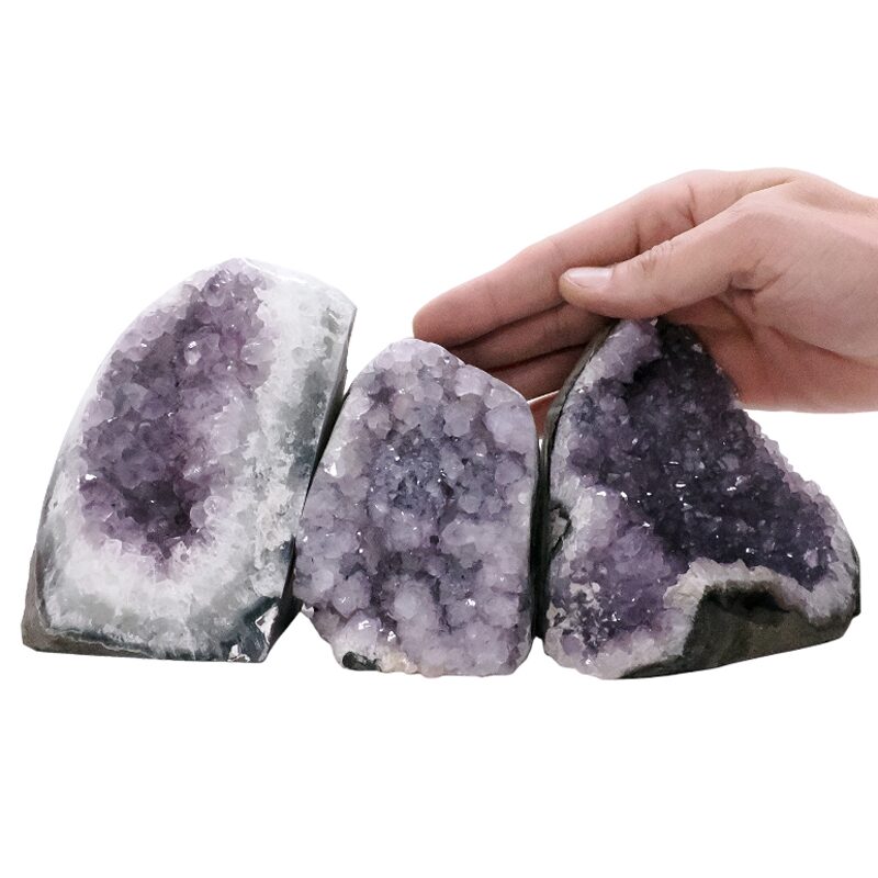 3kg Amethyst Polished Crystal Geode Specimen Set 3 Pieces P2238 3 Amethyst Polished Crystal Geode Specimen Set 3 Pieces P2238 | Crystal Factory