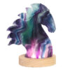 Rainbow Fluorite Horse Carving on LED Light Base B918 | Crystal Factory