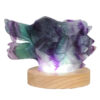 1.19kg Rainbow Fluorite Wolf Carving on LED Light Base B919 1 Rainbow Fluorite Wolf Carving on LED Light Base B919 | Crystal Factory