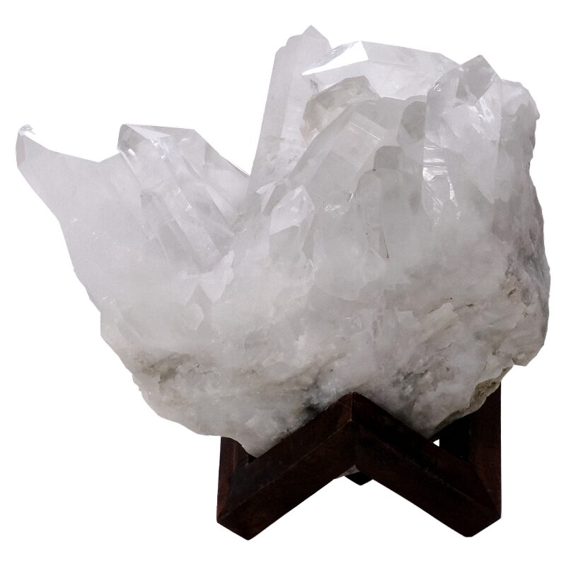 4.3kg Natural Clear Quartz Specimen on Timber Stand 8cm S1726 3 Natural Clear Quartz Specimen on Timber Stand 8cm S1726 | Crystal Factory