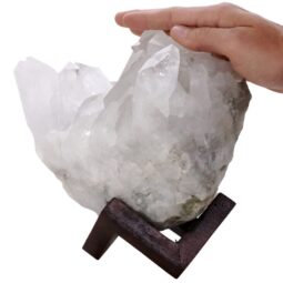 4.3kg Natural Clear Quartz Specimen on Timber Stand 8cm S1726 5 Natural Clear Quartz Specimen on Timber Stand 8cm S1726 | Crystal Factory