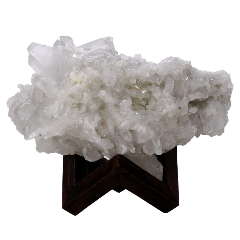 3.9kg Natural Clear Quartz Specimen on Timber Stand 8cm S1728 3 Natural Clear Quartz Specimen on Timber Stand 8cm S1728 | Crystal Factory