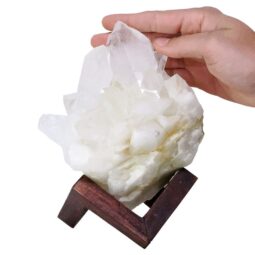 Natural Clear Quartz Specimen on Timber Stand 8cm S1734 | Crystal Factory