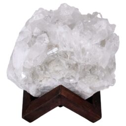 Natural Clear Quartz Specimen on Timber Stand 8cm S1736 | Crystal Factory