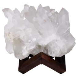 Natural Clear Quartz Specimen on Timber Stand 8cm S1738 | Crystal Factory