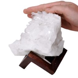 Natural Clear Quartz Specimen on Timber Stand 8cm S1739 | Crystal Factory
