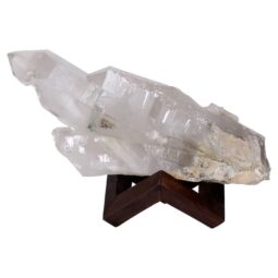 Natural Clear Quartz Specimen on Timber Stand 8cm S1740 | Crystal Factory