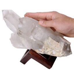Natural Clear Quartz Specimen on Timber Stand 8cm S1740 | Crystal Factory