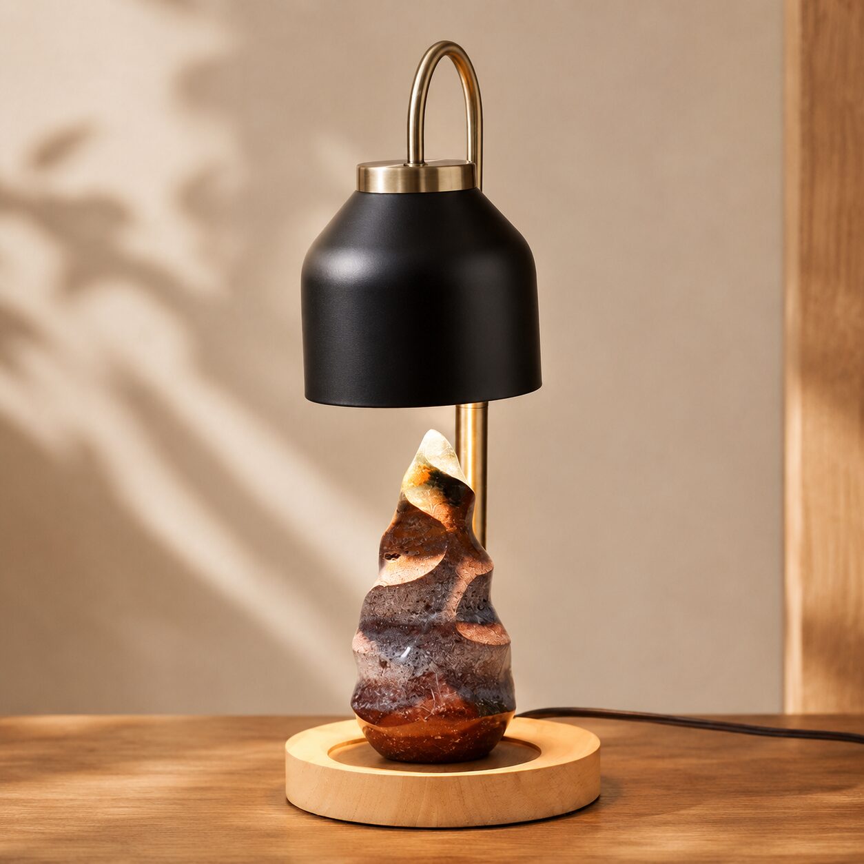 Madagascar Ocean Jasper Crystal Flame With Hanging Shade Bedside Lamp 3 Madagascar Ocean Jasper Crystal Flame With Hanging Shade Bedside Lamp | Crystal Factory