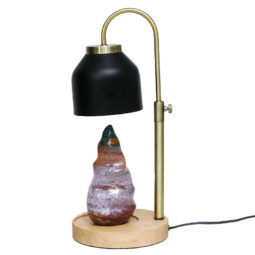Madagascar Ocean Jasper Crystal Flame With Hanging Shade Bedside Lamp | Crystal Factory