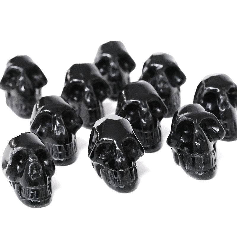 Obsidian Tiny Skull Bead 6 Obsidian Tiny Skull Bead | Crystal Factory