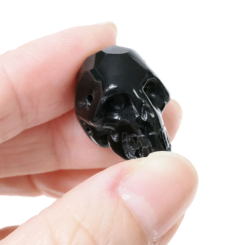 Obsidian Tiny Skull Bead 7 Obsidian Tiny Skull Bead | Crystal Factory