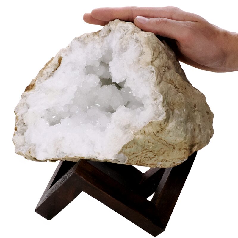6.5kg Calcite Geode on Timber Stand 12cm S1754 5 Calcite Geode on Timber Stand 12cm S1754 | Crystal Factory