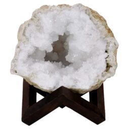 Calcite Geode on Timber Stand 12cm S1755 | Crystal Factory