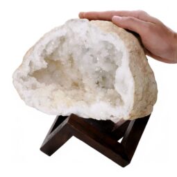 4kg Calcite Geode on Timber Stand 12cm S1756 5 Calcite Geode on Timber Stand 12cm S1756 | Crystal Factory
