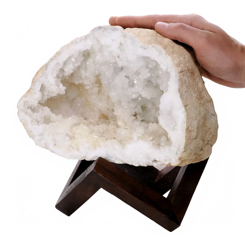 4kg Calcite Geode on Timber Stand 12cm S1756 4 Calcite Geode on Timber Stand 12cm S1756 | Crystal Factory