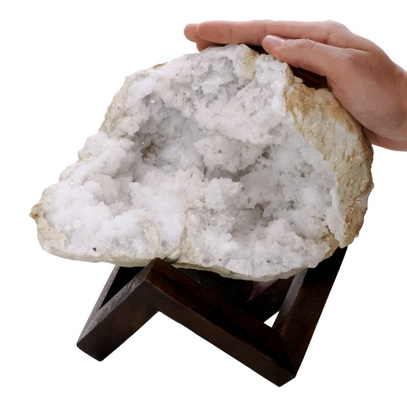 3kg Calcite Geode on Timber Stand 12cm S1757 4 Calcite Geode on Timber Stand 12cm S1757 | Crystal Factory