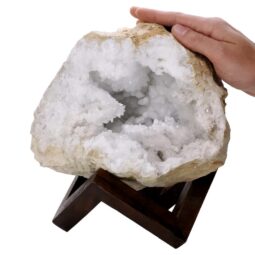 Calcite Geode on Timber Stand 12cm S1758 | Crystal Factory
