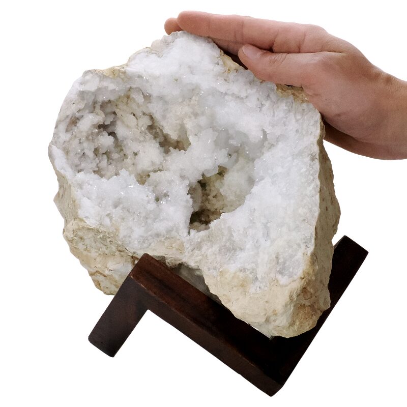 3.8kg Calcite Geode on Timber Stand 12cm S1759 4 Calcite Geode on Timber Stand 12cm S1759 | Crystal Factory