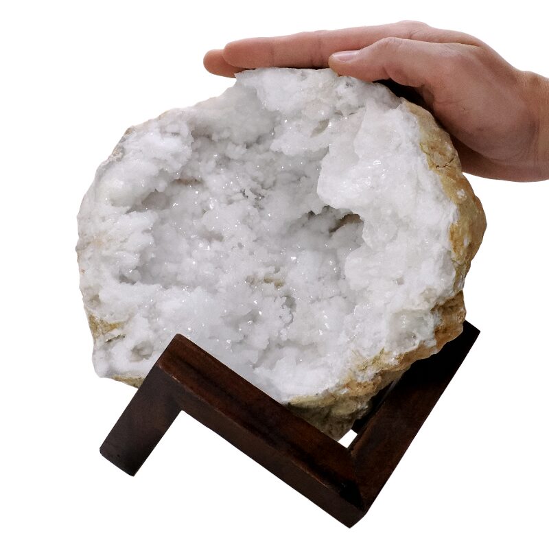 2.8kg Calcite Geode on Timber Stand 12cm S1760 4 Calcite Geode on Timber Stand 12cm S1760 | Crystal Factory
