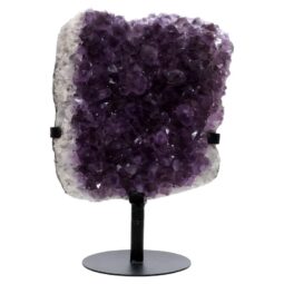 Amethyst Druze Cluster on Rotating Stand T3296 | Crystal Factory