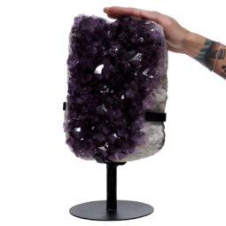 14kg Amethyst Druze Cluster on Rotating Stand T3296 5 Amethyst Druze Cluster on Rotating Stand T3296 | Crystal Factory