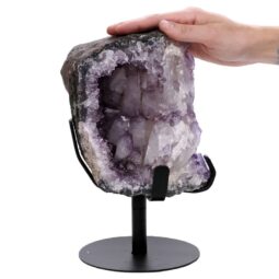 Amethyst Druze Cluster on Rotating Stand T3297 | Crystal Factory